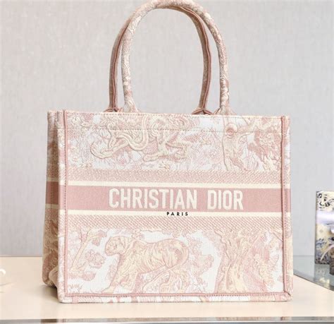 christian dior pink tote bag